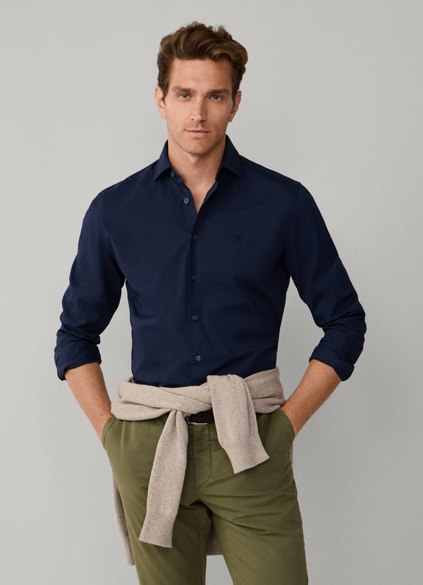 Tailored Fit Stretch Poplin Shirt