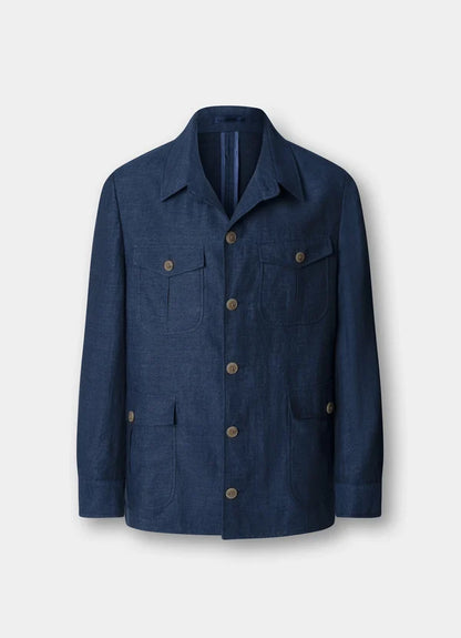 Linen-Cotton Melange Blazer