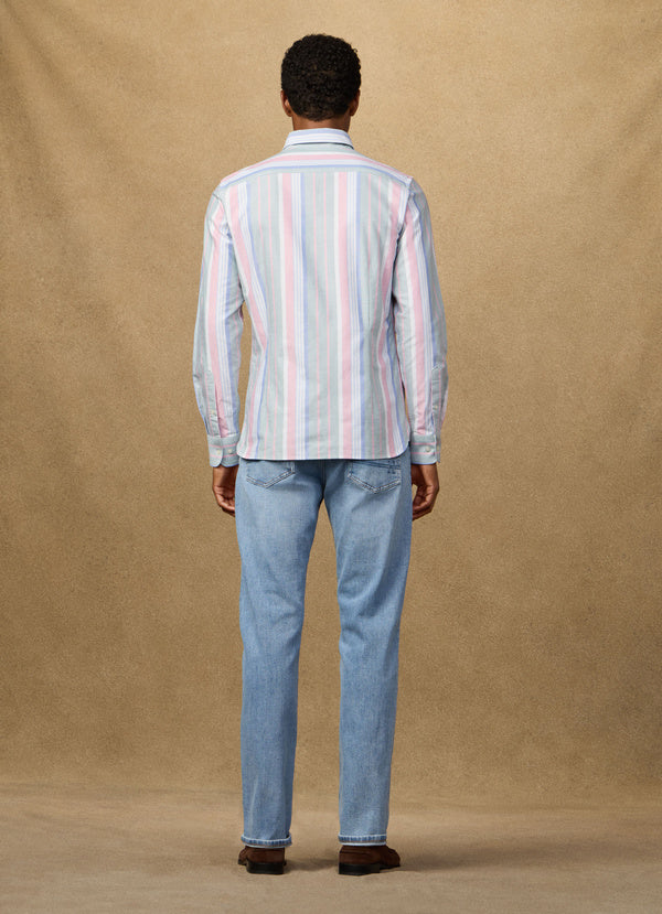 Tailored Fit Multi Stripe Oxford Shirt