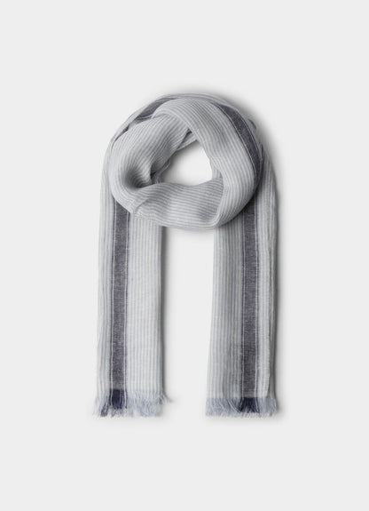 Linen Bengal Edge Stripe Scarf