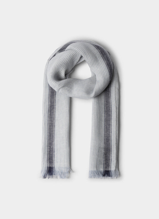 Linen Bengal Edge Stripe Scarf