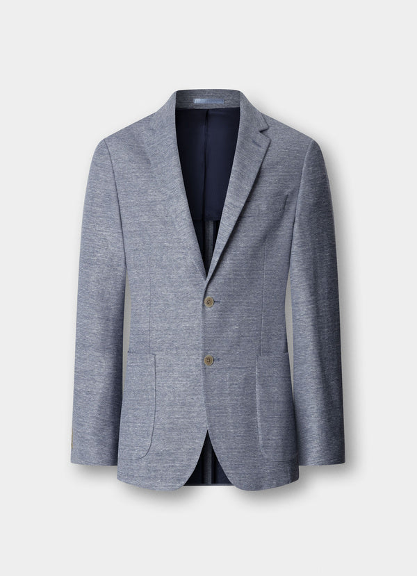 Cotton-Linen Textured Jersey Blazer