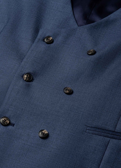Wool Sharkskin Waistcoat - Woven In Italy