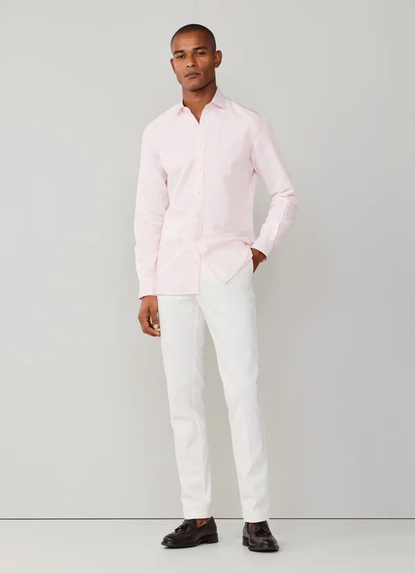 Tailored Fit Linen-Cotton Stripe Shirt