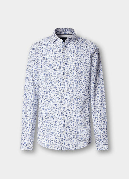Tailored Fit Island Print Shirt