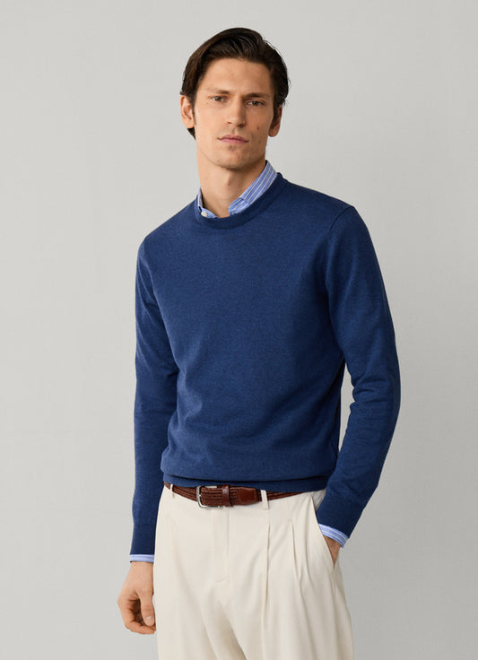 Cotton-Linen Knitted Crew-Neck Jumper