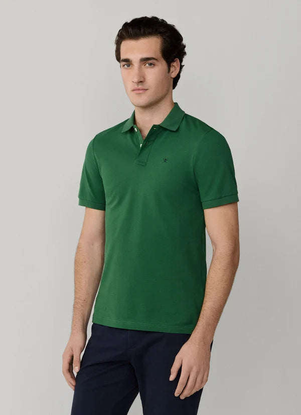 Slim Fit Short Sleeve Logo Pique Polo