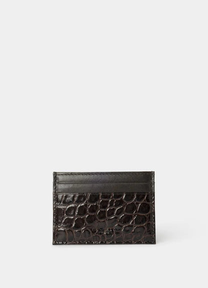 Leather Croc Stamped Cardholder