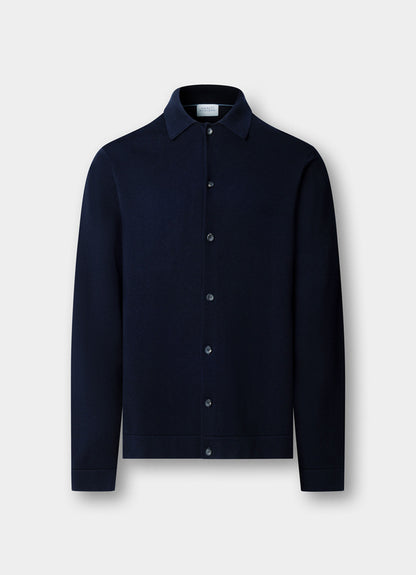 Cotton-Silk Knitted Overshirt - Woven In Italy
