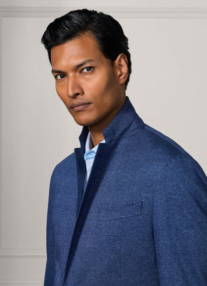 Cotton Knitted Glencheck Blazer