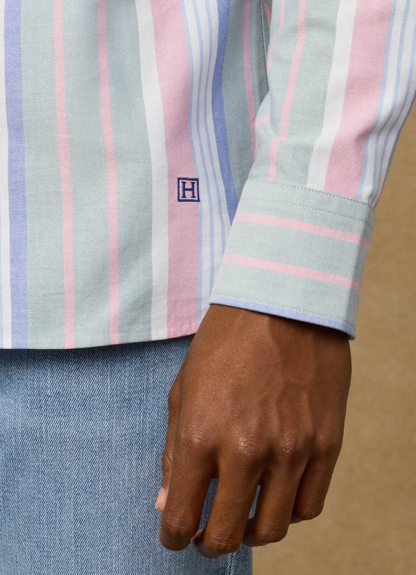 Tailored Fit Multi Stripe Oxford Shirt