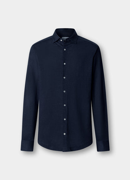 Classic Fit Linen Long Sleeve Shirt Polo