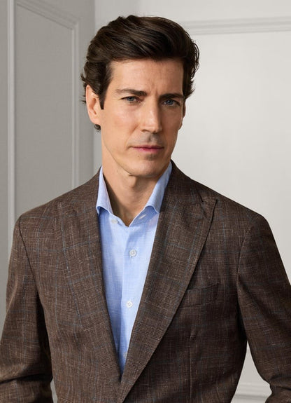 Wool-Silk Prince Of Wales Suit - Woven In Italy
