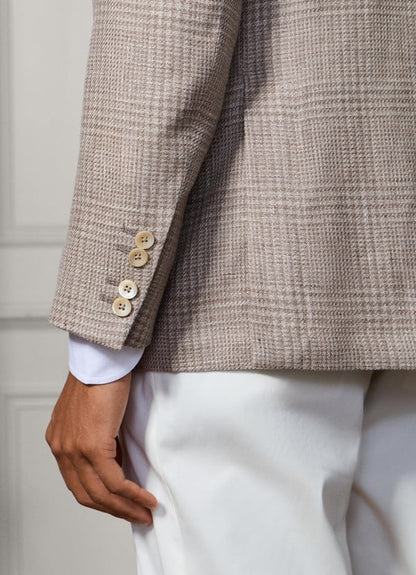 Wool-Linen Glencheck Blazer