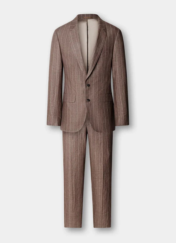 Pure Linen Wide Stripe Suit