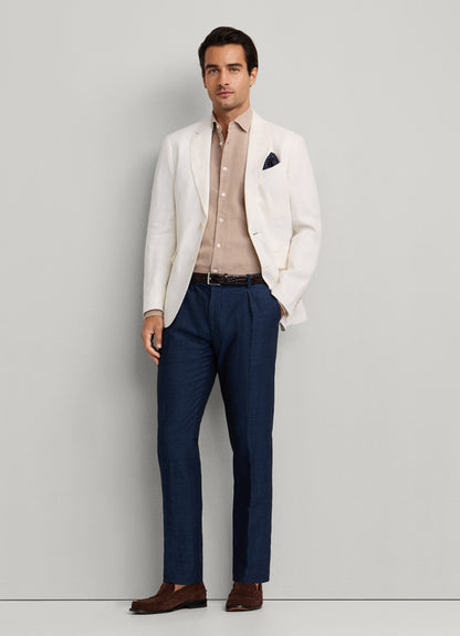Regular Fit Linen-Cotton Blend Trouser