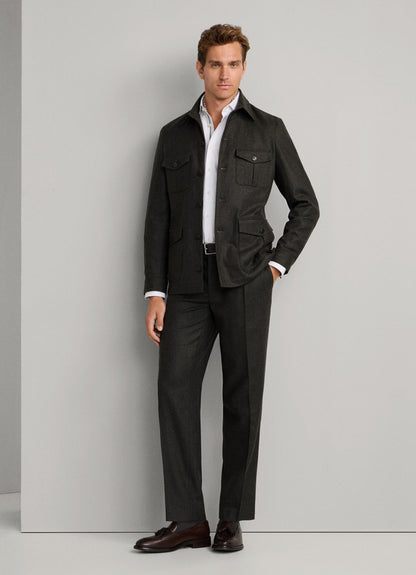 Slim Fit Kensington Wool Pleated Trouser
