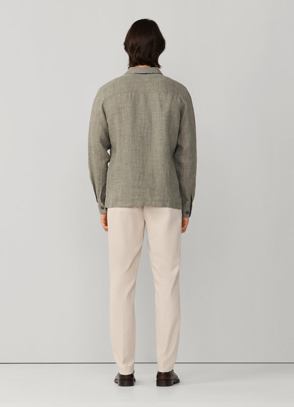 Linen Blouson Overshirt