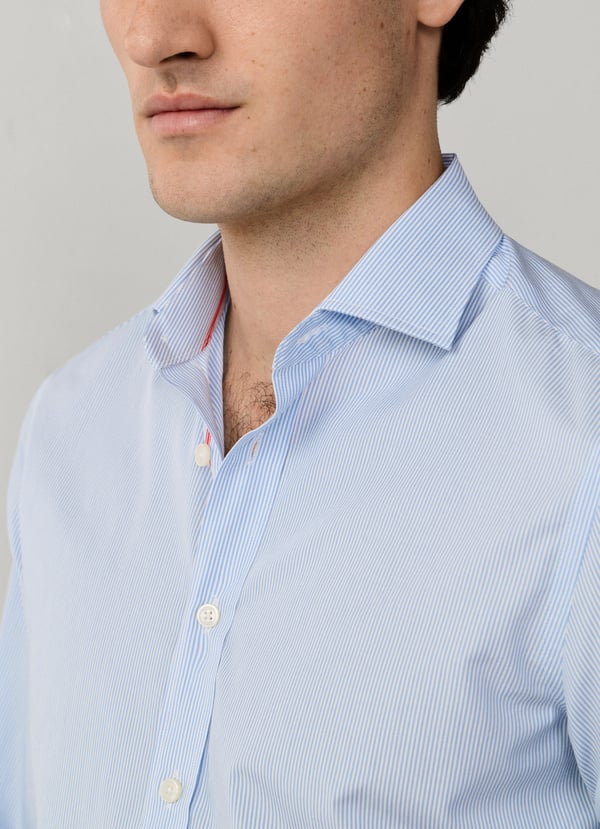 Tailored Fit Engineered Stripe Poplin Shirt