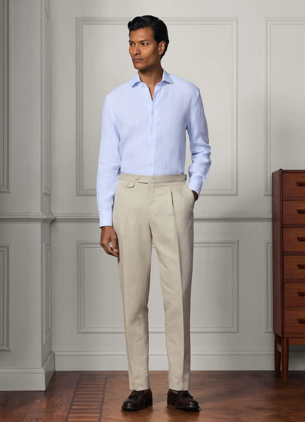 Tailored Fit Striped Linen Shirt