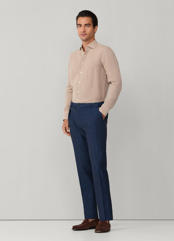 Regular Fit Linen-Cotton Blend Trouser