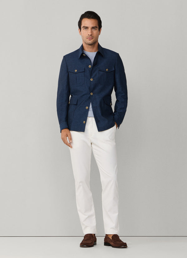 Linen-Cotton Melange Blazer