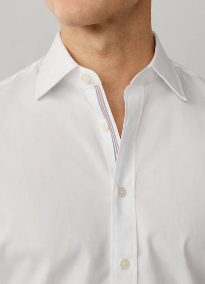 Classic Fit Engineered Stripe Poplin Shirt