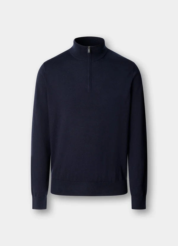 Cotton-Cashmere Quarter Zip Jumper