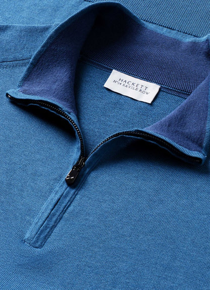 Silk-Cotton Quarter Zip Jumper