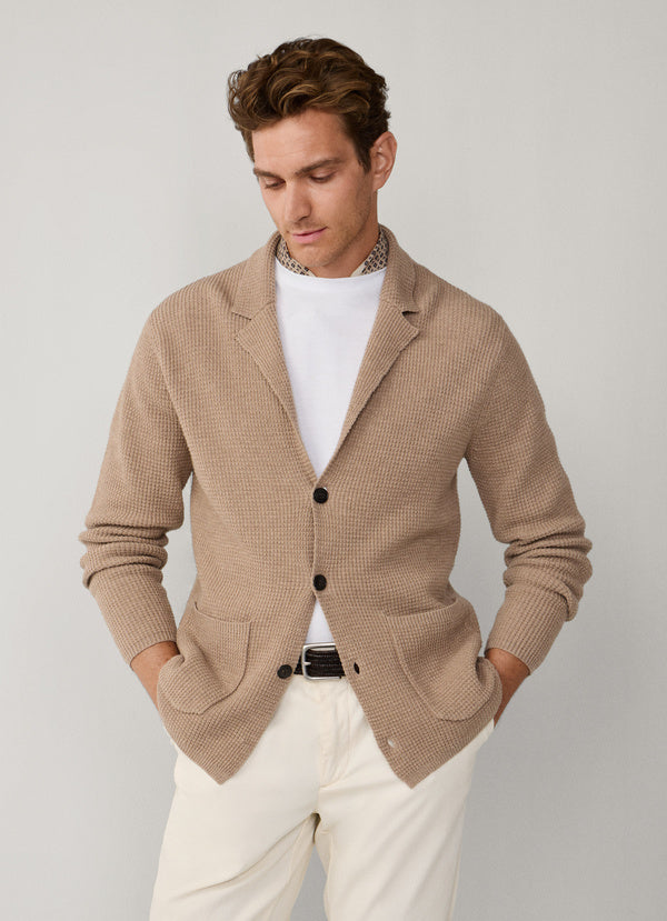 Wool Blend Knit Blazer