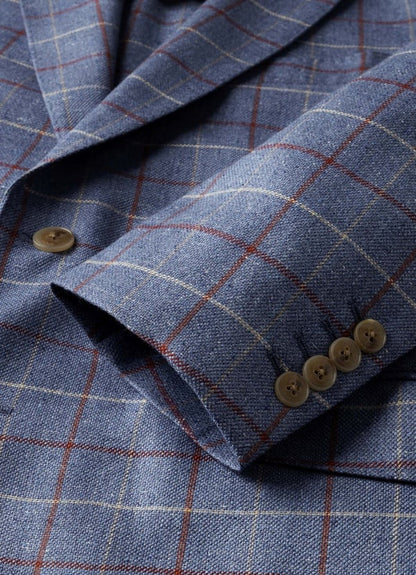 Silk-Wool Tattersall Blazer