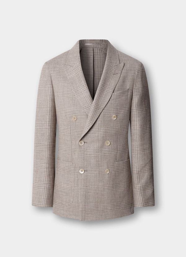 Wool-Linen Glencheck Blazer