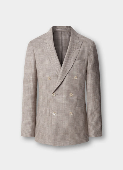 Wool-Linen Glencheck Blazer