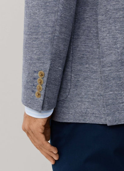 Cotton-Linen Textured Jersey Blazer