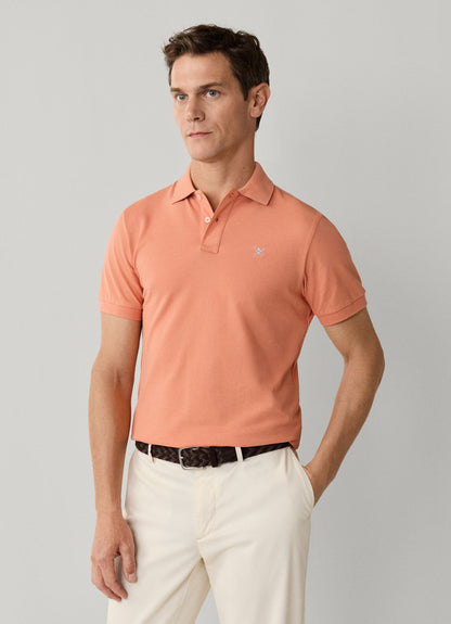 Slim Fit Short Sleeve Logo Pique Polo