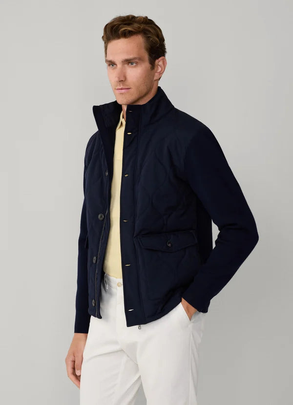 Merino Wool Hybrid Full-Zip Cardigan