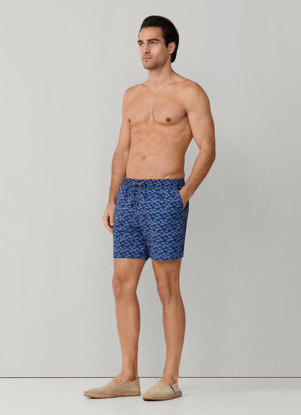 Palm Print Swim Trunk