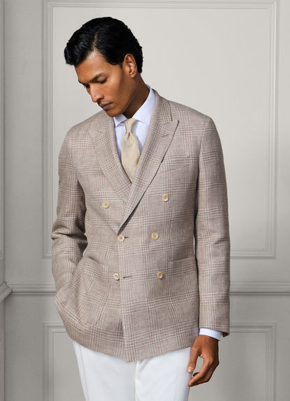 Wool-Linen Glencheck Blazer