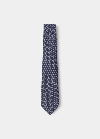 Natte Circle Dot Silk Linen Tie