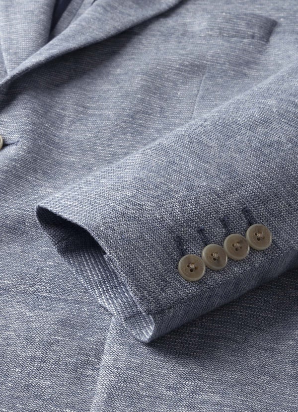 Cotton-Linen Textured Jersey Blazer