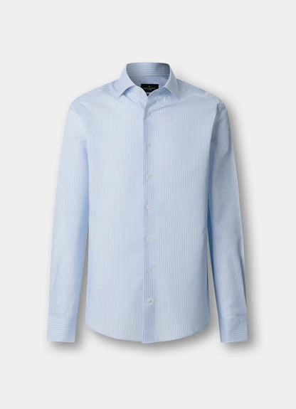 Classic Fit Formal Linen Blend Stripe Shirt