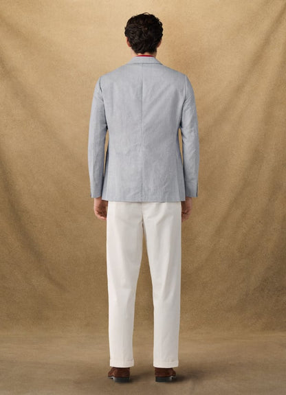 Classic Fit Cotton Linen Stripe Blazer
