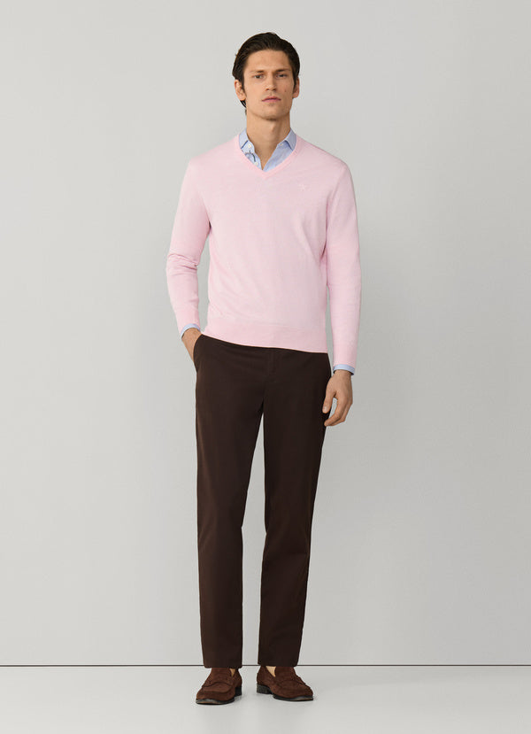 Cotton-Silk V-Neck Jumper