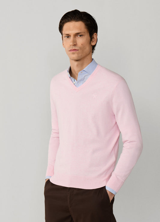 Cotton-Silk V-Neck Jumper