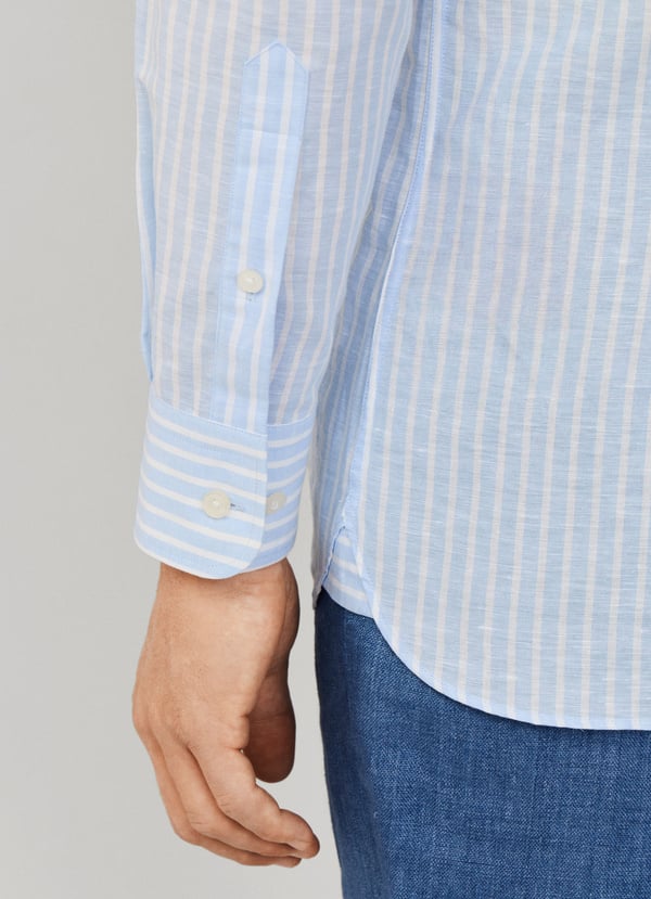 Tailored Fit Butcher Stripe Selvedge Shirt