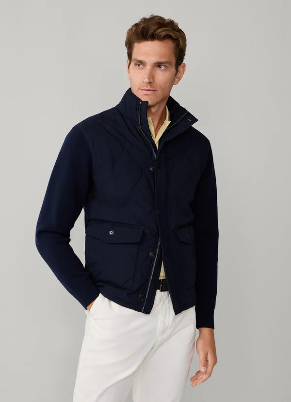 Merino Wool Hybrid Full-Zip Cardigan