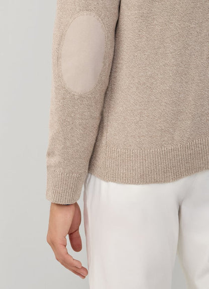 Cotton-Cashmere Mouline Quarter-Zip Jumper