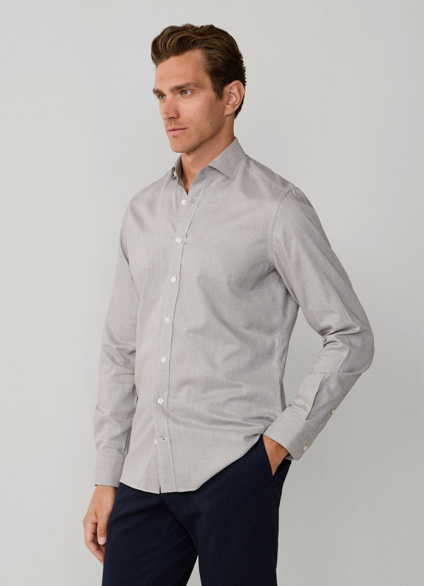 Tailored Fit Flannel Puppytooth Shirt