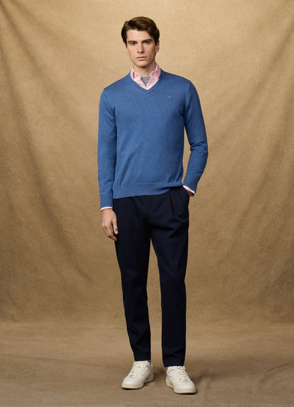 Cotton V-Neck Jumper