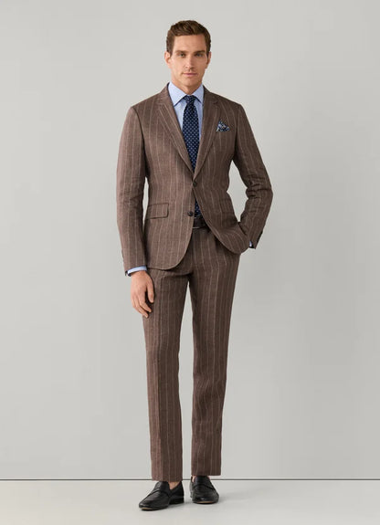 Pure Linen Wide Stripe Suit